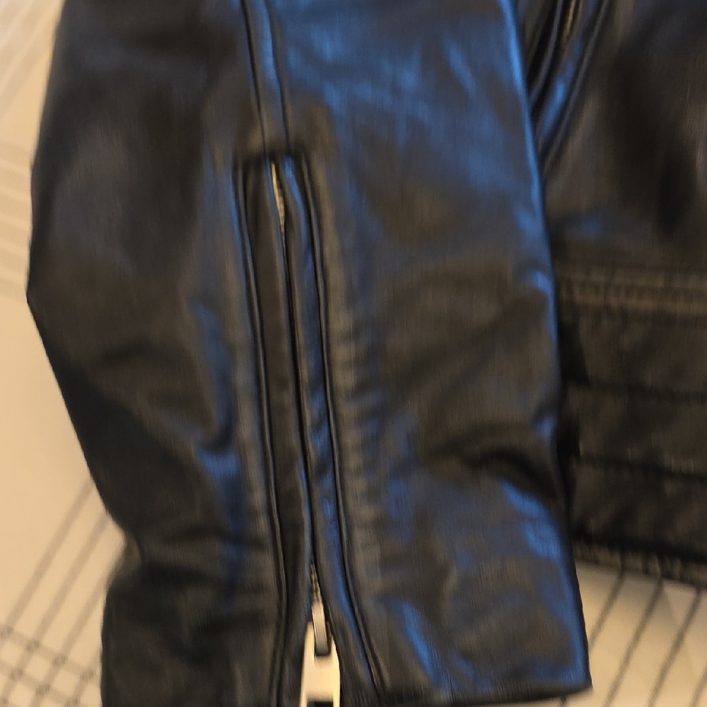 Barneys New York Black Leather Jacket - Picture 3 of 9